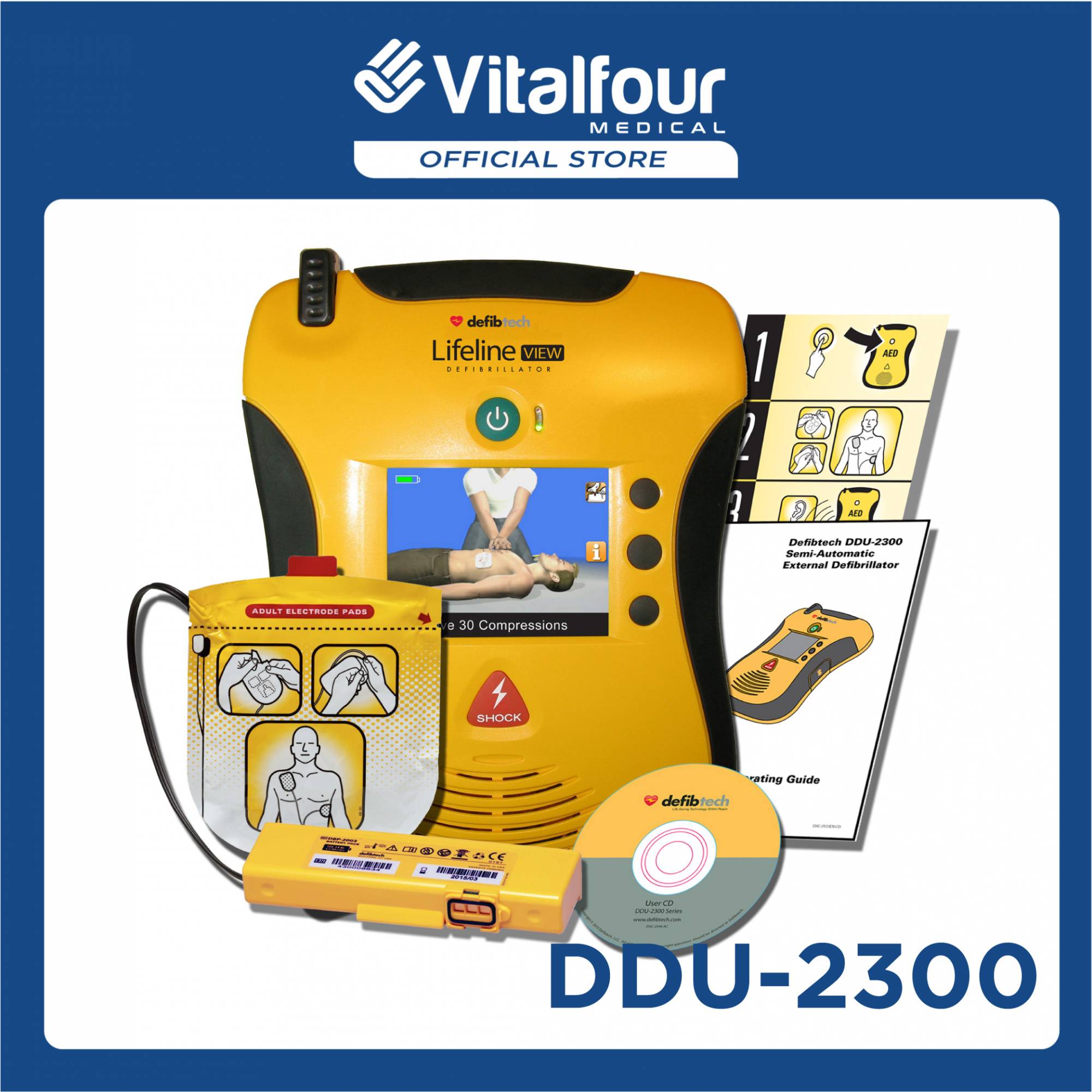 View AED with Screen in Malaysia | Bright & Highly Visible Yellow